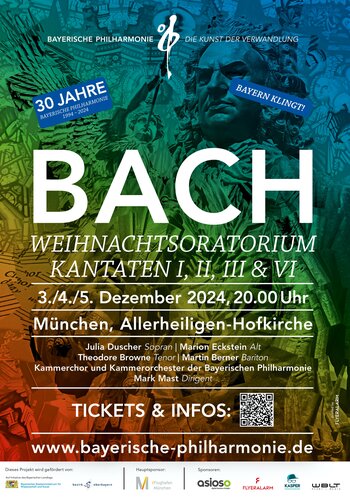 Bach Weihnachtsoratorium, 3. Dezember 2024, 20.00 Uhr | Allerheiligen-Hofkirche, München