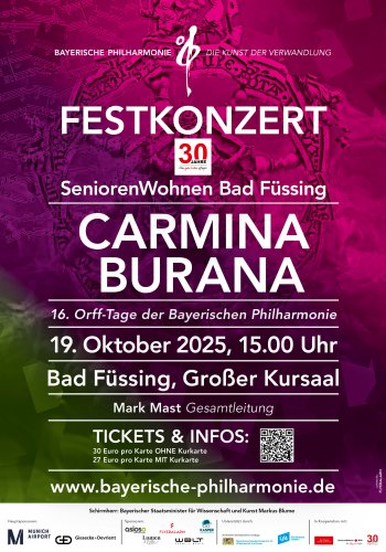 Festkonzert Carmina Burana, 19. Oktober 2025, 15.00 Uhr | Großer Kursaal, Bad Füssing